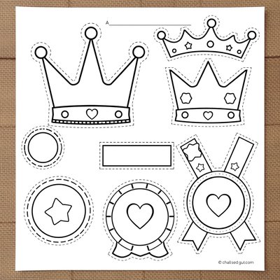 Szablony koron i medali (do wycięcia)