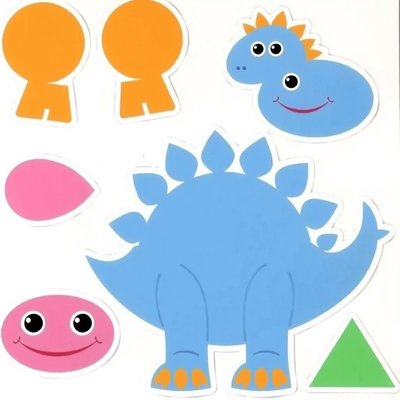 Arkusz dużych elementów do przyklejania (oczka, nogi, grzebień)