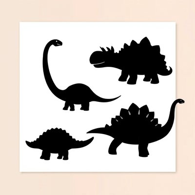 Szablony dinozaurów do stemplowania (kontury)