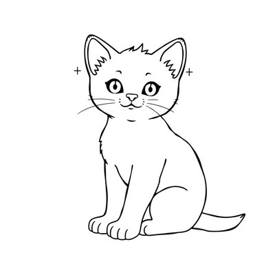 Kolorowanka: siedzący kotek