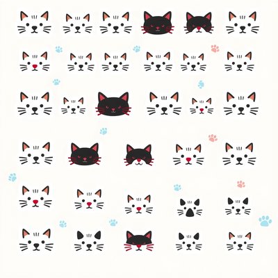 Naklejki na twarz — wzory kocie