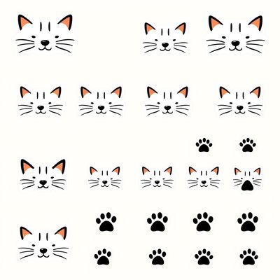 Naklejki na twarz — wzory kocie