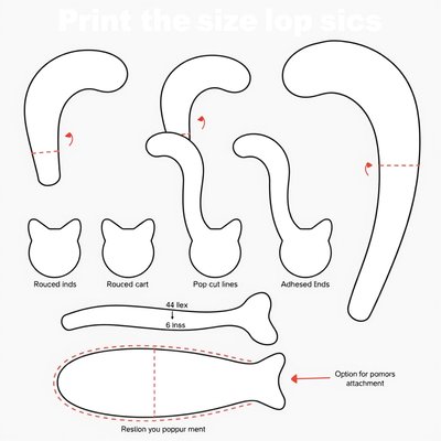 Ogonek kota — szablon do przyczepienia