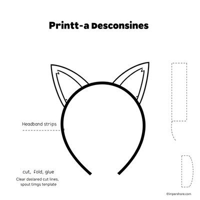 Opaska z uszami — szablon