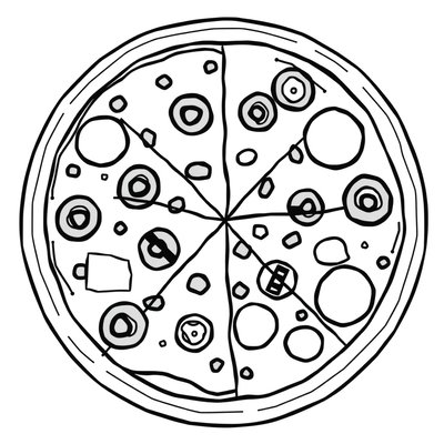 Kolorowanka: pizza do kolorowania