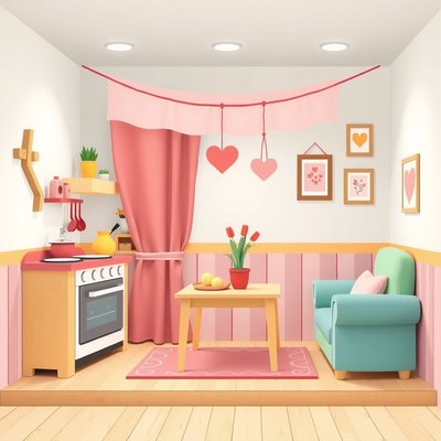 Tło sceny z kartonu — gotowy projekt