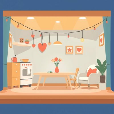 Tło sceny z kartonu — gotowy projekt