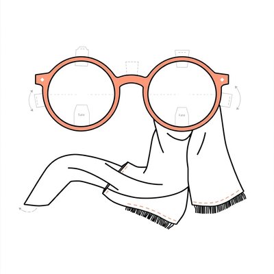 Szablony: okulary z papieru i apaszka dla 'babci'