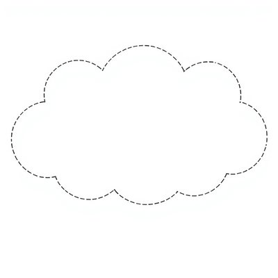 Kartka w kształcie chmurki — szablon do wycięcia