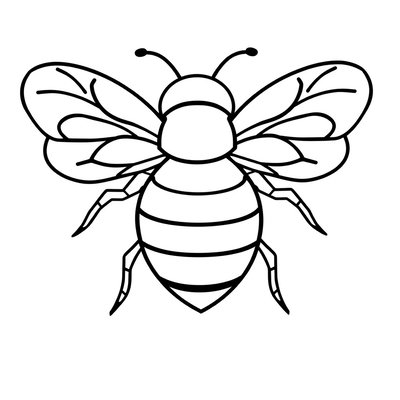 Kontur pszczółki — duży szablon do druku