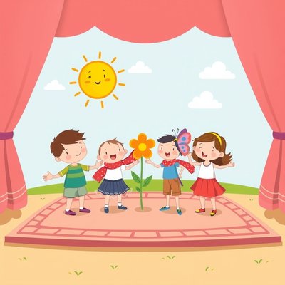 Ilustracja sceny — wzór do pokazania dzieciom