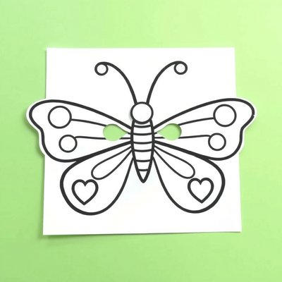 Maska motylka — szablon do wycięcia i pokolorowania