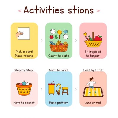 Arkusz z ilustrowanym przebiegiem stacji (instrukcje dla opiekuna)