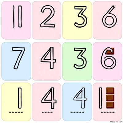 Karty z numerami 1–10 (do wydruku)