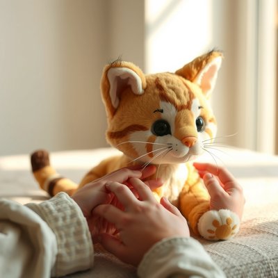 Zdjęcie: Pluszowy kotek do obserwacji