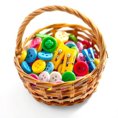 Koszyk z licznikami (guziki, klamerki)