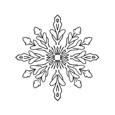 Kolorowanka: prosty płatek śniegu
