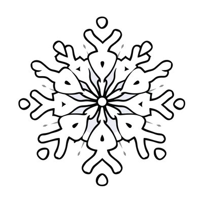 Kolorowanka: prosty płatek śniegu