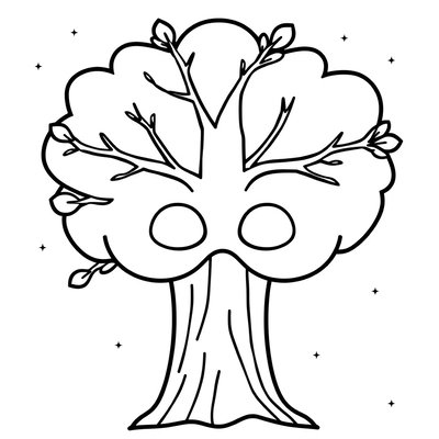 Maska Drzewa — kontur do wydruku