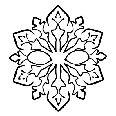 Maska Śnieżynki — kontur do wydruku