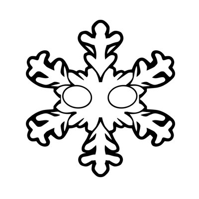 Maska Śnieżynki — kontur do wydruku