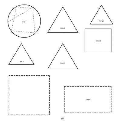 Szablony drewnianych/papierowych figur geometrycznych