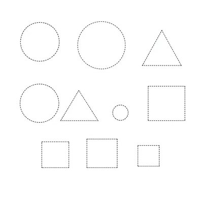 Szablony drewnianych/papierowych figur geometrycznych