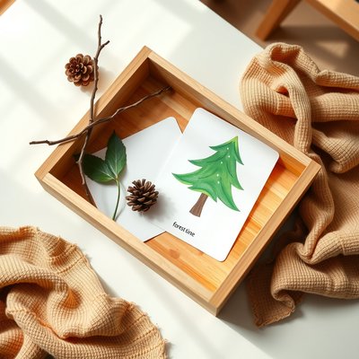 Ilustracja 'skrzynka lasu' — rekwizyty do powitania