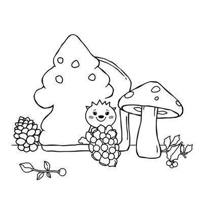 Kolorowanka — leśne kanapeczki i elementy lasu