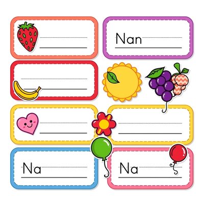 Szablony: Etykietki na talerzyki i podpisy