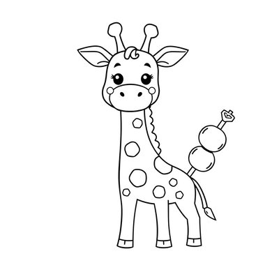Kolorowanka — Żyrafa i przekąski