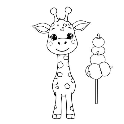 Kolorowanka — Żyrafa i przekąski