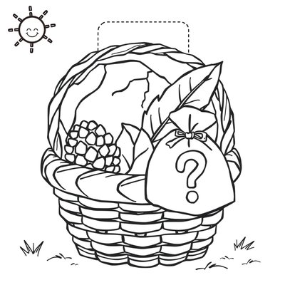 Kolorowanka — koszyk z rzeczami