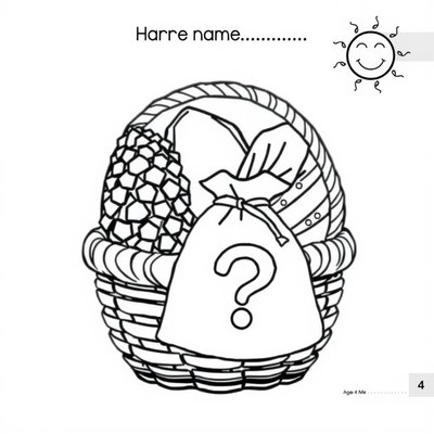 Kolorowanka — koszyk z rzeczami