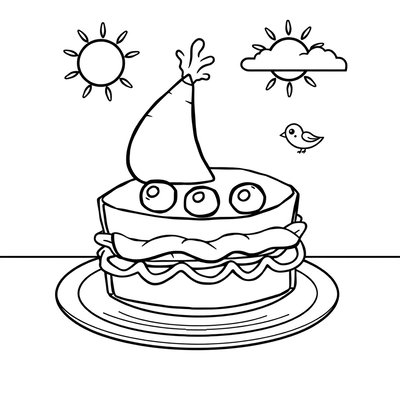 Kolorowanka — kanapka-statek