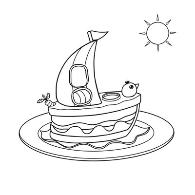 Kolorowanka — kanapka-statek