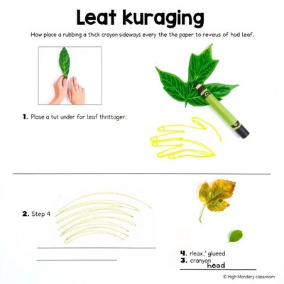 Instrukcja krok po kroku — Odbitka liścia (frottage)