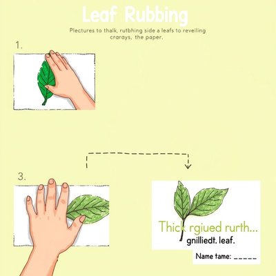 Instrukcja krok po kroku — Odbitka liścia (frottage)