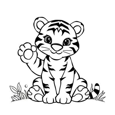 Kolorowanka — Tygrys do kolorowania