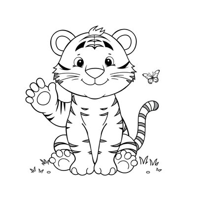 Kolorowanka — Tygrys do kolorowania
