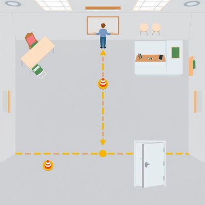 Plan sali — Wyznaczenie dróżki