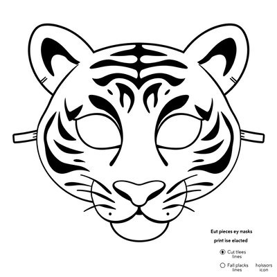 Szablon maski — Maska tygrysa do wydruku