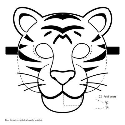Szablon maski — Maska tygrysa do wydruku