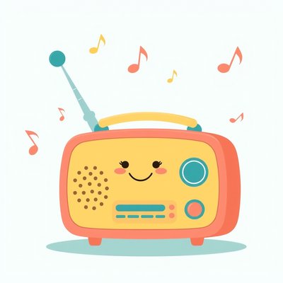 Ilustracja radia do pokazania dzieciom