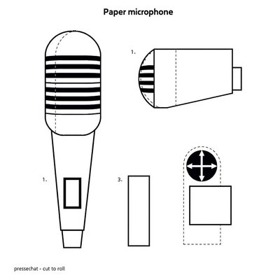 Szablon papierowego mikrofonu