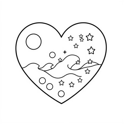 Kolorowanka: serduszko