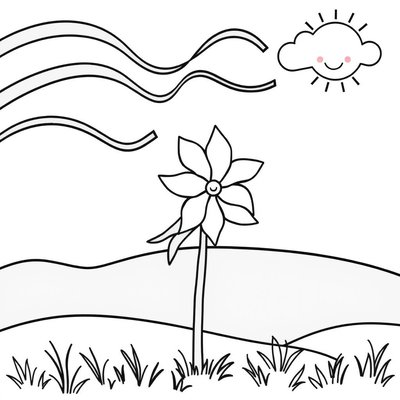 Kolorowanka — wstążki i wiatr