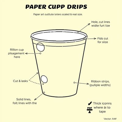 Szablon do wydruku — kubeczek i wstążki