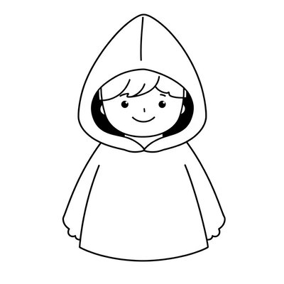 Kolorowanka — chustka Czerwonego Kapturka