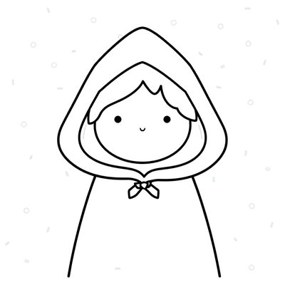 Kolorowanka — chustka Czerwonego Kapturka